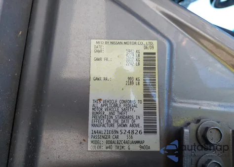 2009 Nissan Altima 2.5 S from USA, damaged, VIN 1N4AL21E69N524826